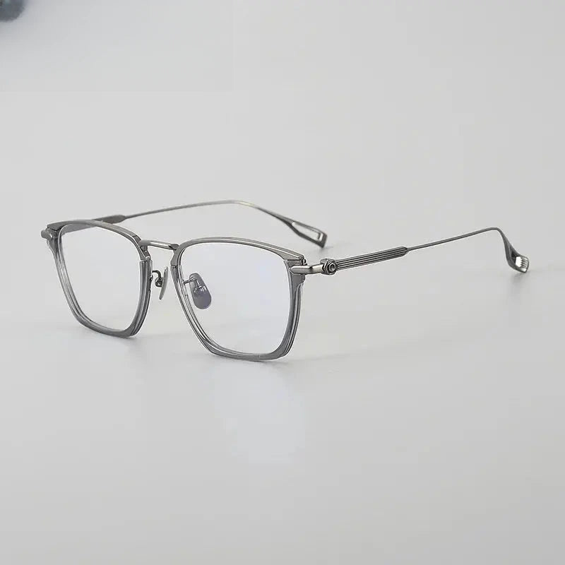 Unisex Square Full Rim Titanium Prescription Glasses 240156 — view 4 | Rx Spectacle
