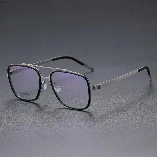 Unisex Square Full Rim Titanium Double Bridge Prescription Glasses 49911 — view 1 | Rx Spectacle