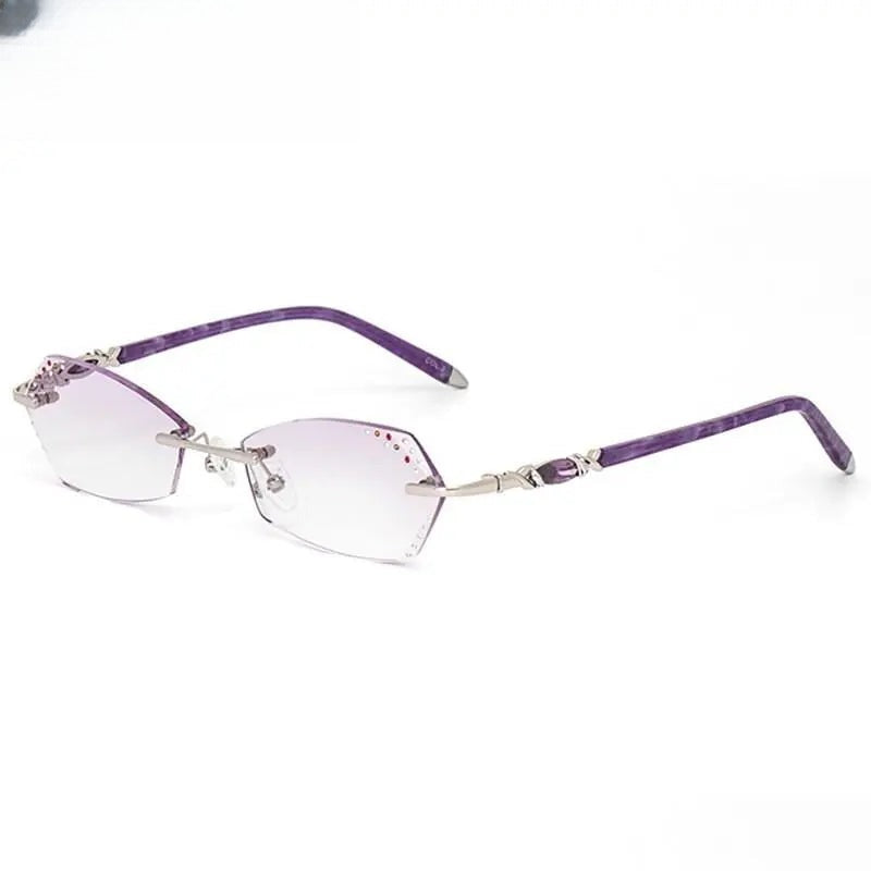 Women's Oval Rimless Alloy Prescription Glasses 016 — view 1 | Rx Spectacle