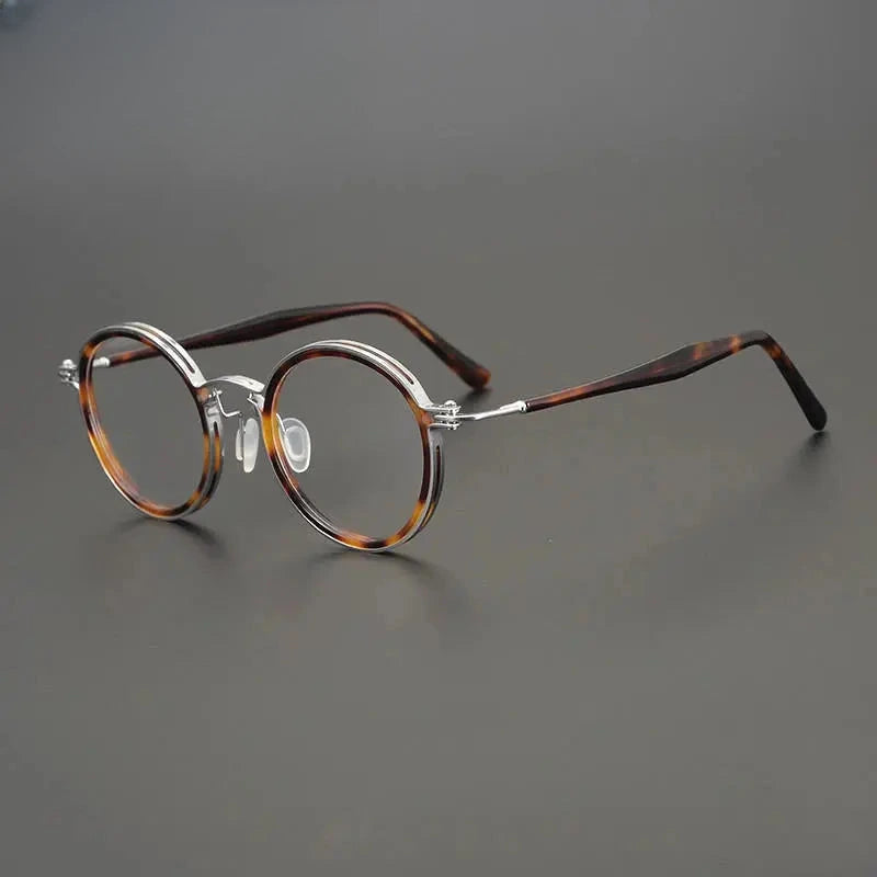Unisex Round Full Rim Titanium Prescription Glasses Gxyj576 — view 7 | Rx Spectacle