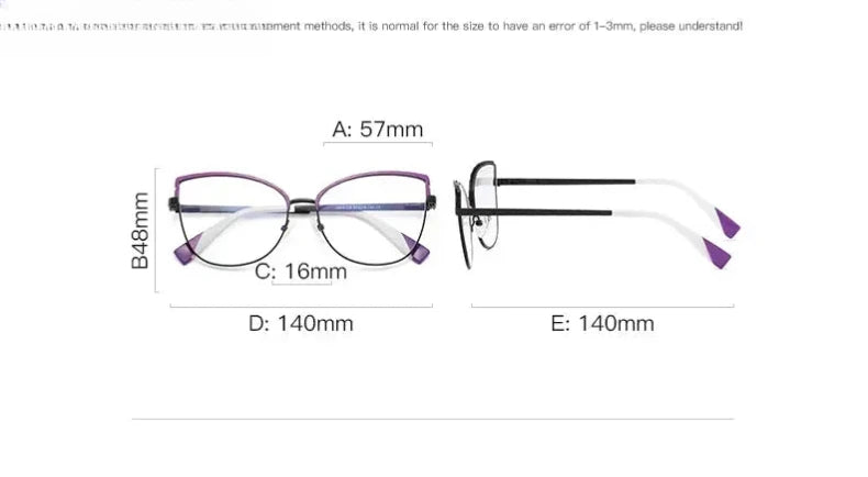 Women's Butterfly Full Rim Alloy Reading Glasses 3024 — view 13 | Rx Spectacle