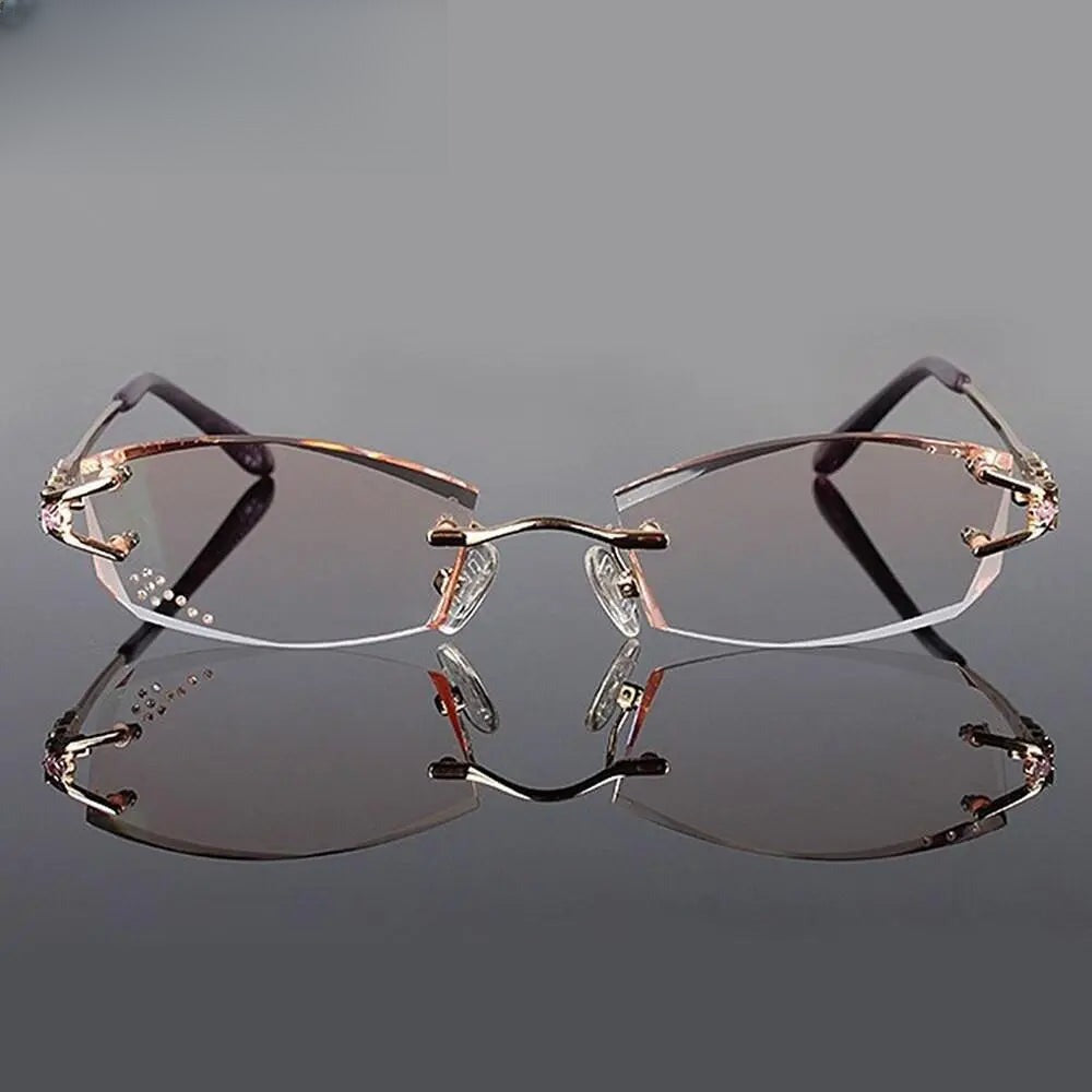 Women's Square Rimless Titanium Prescription Glasses 1006 — view 6 | Rx Spectacle