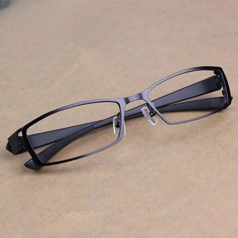 Men's Rectangular Full Rim Titanium Prescription Glasses 1976 — view 2 | Rx Spectacle