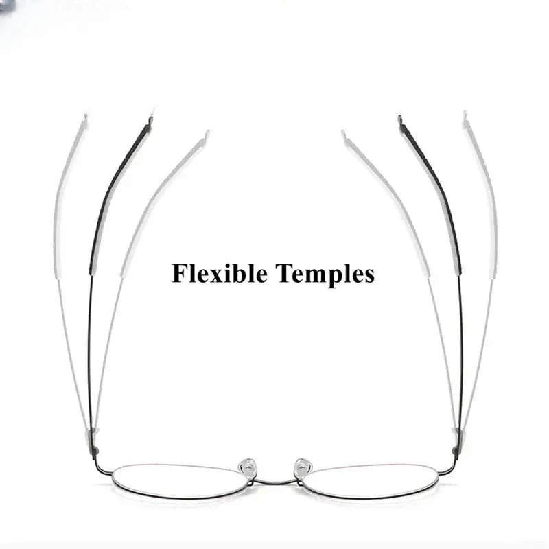Women's Round Full Rim Titanium Prescription Glasses 44953 — view 3 | Rx Spectacle