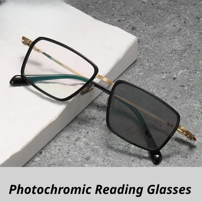 Unisex Square Full Rim Titanium Reading Glasses 840061 — view 1 | Rx Spectacle