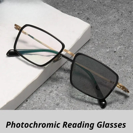 Unisex Square Full Rim Titanium Reading Glasses 840061 — view 1 | Rx Spectacle
