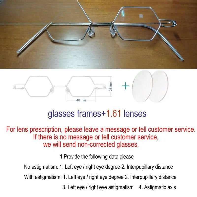 Unisex Polygon Full Rim Stainless Steel Prescription Glasses Y002 — view 10 | Rx Spectacle