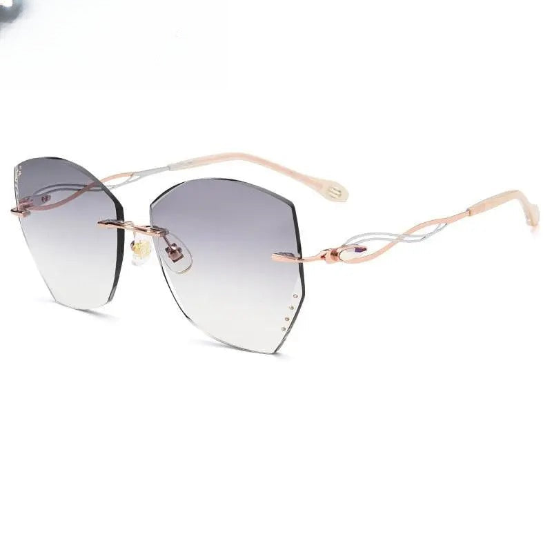Women's Polygon Rimless Titanium Prescription Glasses 1750 — view 3 | Rx Spectacle