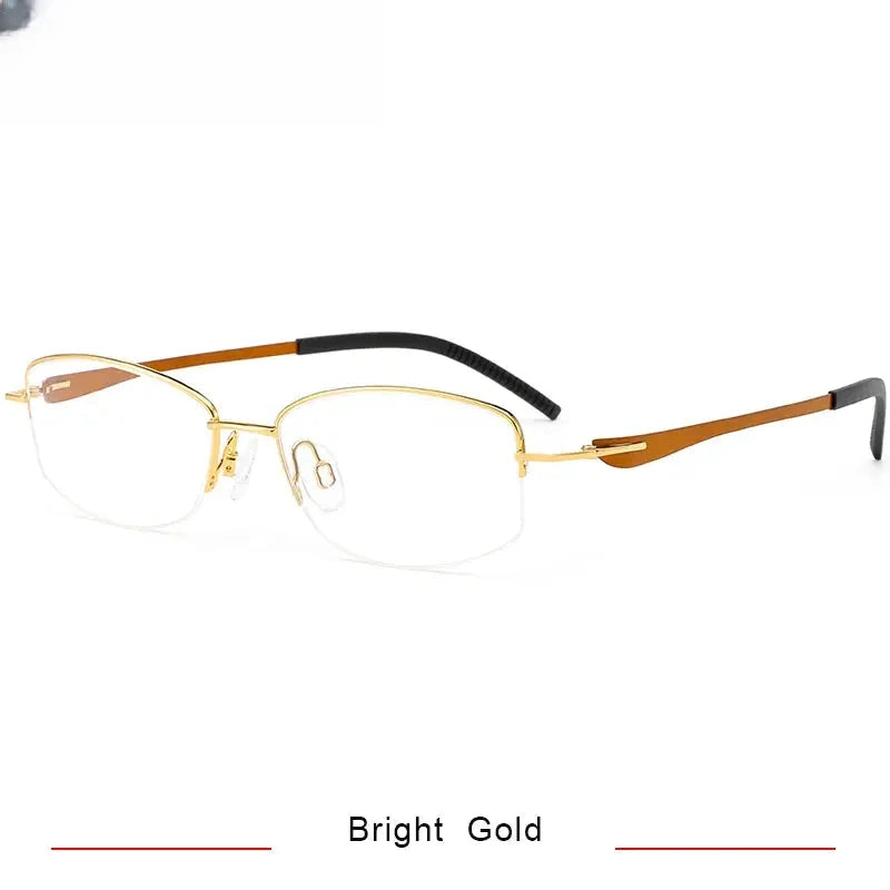 Unisex Oval Semi-Rimless Titanium Screwless Prescription Glasses 350031 — view 3 | Rx Spectacle