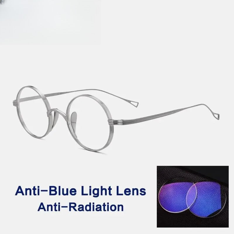 Unisex Round Full Rim Titanium Prescription Glasses Gxyj02 — view 8 | Rx Spectacle