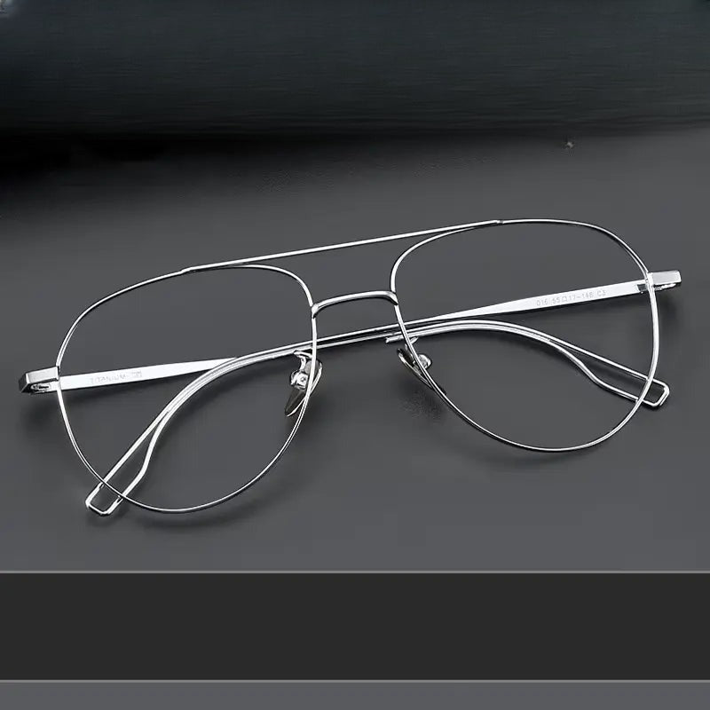 Unisex Oval Full Rim Titanium Double Bridge Prescription Glasses 959016 — view 1 | Rx Spectacle