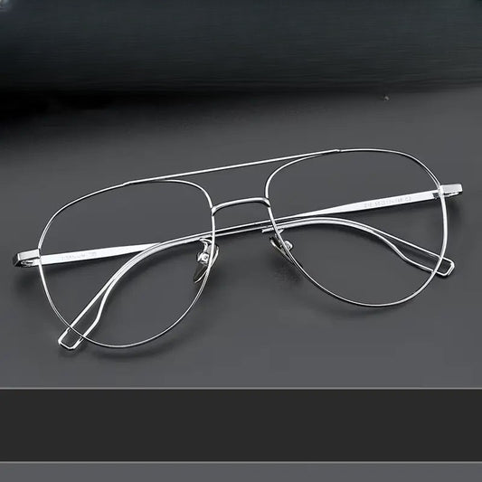 Unisex Oval Full Rim Titanium Double Bridge Prescription Glasses 959016 — view 1 | Rx Spectacle