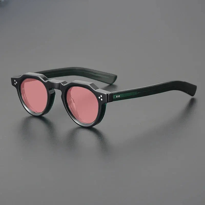 Unisex Round Full Rim Acetate Flat Top Prescription Glasses M002 — view 32 | Rx Spectacle