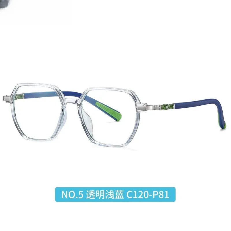 Unisex Polygon Full Rim Titanium Prescription Glasses 5127 — view 8 | Rx Spectacle