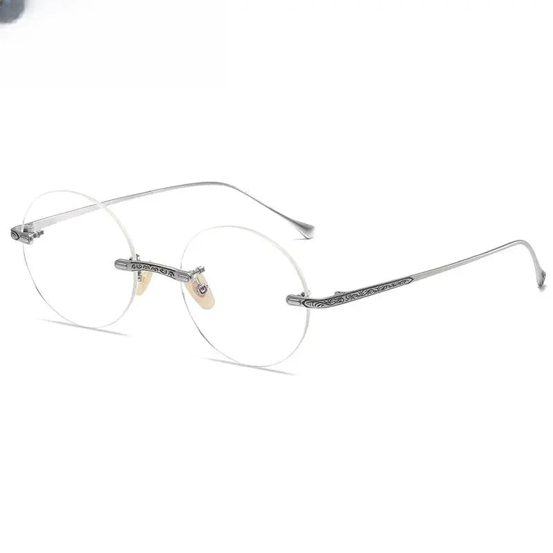 Women's Round Rimless Titanium Prescription Glasses 875933 — view 4 | Rx Spectacle