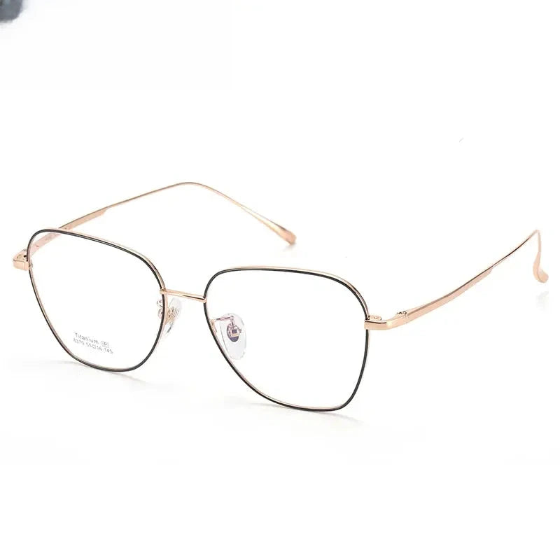 Unisex Oval Full Rim Titanium Flat Top Prescription Glasses 83794 — view 1 | Rx Spectacle
