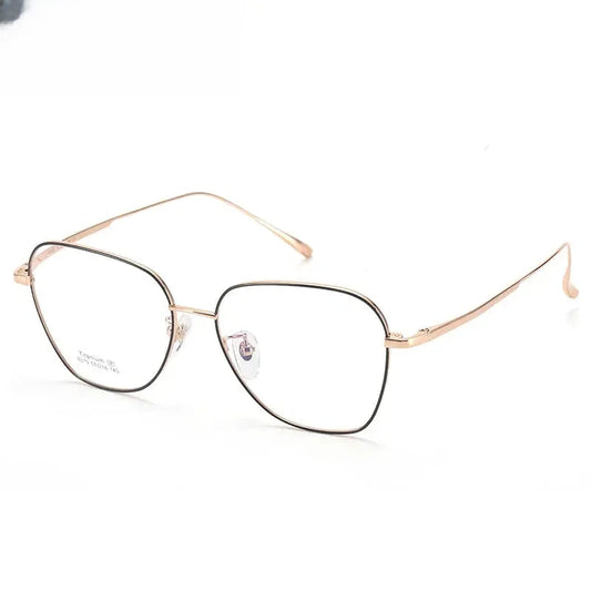 Unisex Oval Full Rim Titanium Flat Top Prescription Glasses 83794 — view 1 | Rx Spectacle