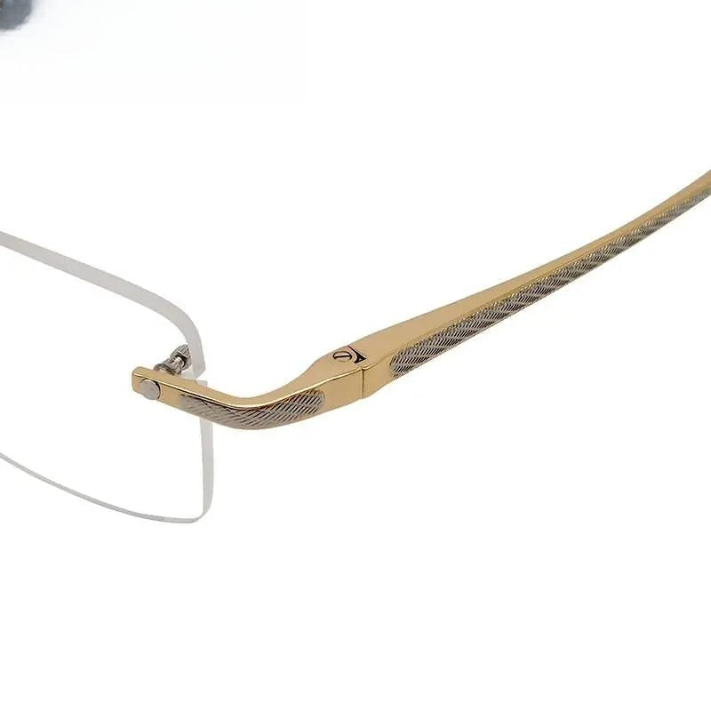 Unisex Square Rimless Titanium Prescription Glasses Kr8604 — view 7 | Rx Spectacle
