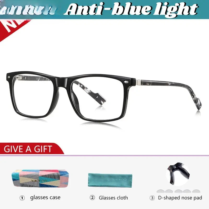 Men's Square Full Rim Titanium Reading Glasses 77218 — view 4 | Rx Spectacle