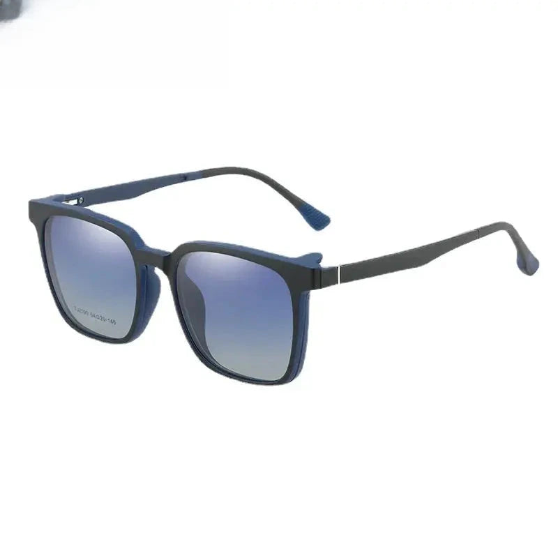 Unisex Square Full Rim Titanium Clip-On Prescription Glasses 21907 — view 5 | Rx Spectacle