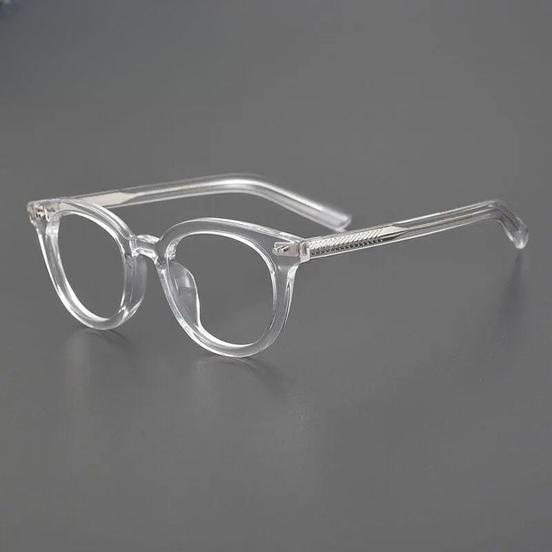 Unisex Round Full Rim Acetate Prescription Glasses Gxyj1028 — view 8 | Rx Spectacle