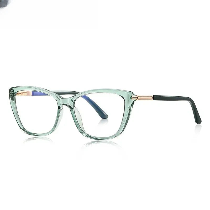 Women's Cat Eye Full Rim Titanium Prescription Glasses 22334 — view 8 | Rx Spectacle