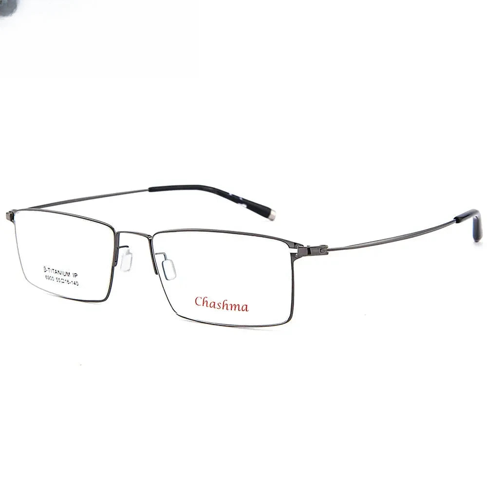 Men's Square Full Rim Titanium Prescription Glasses 69004 — view 4 | Rx Spectacle