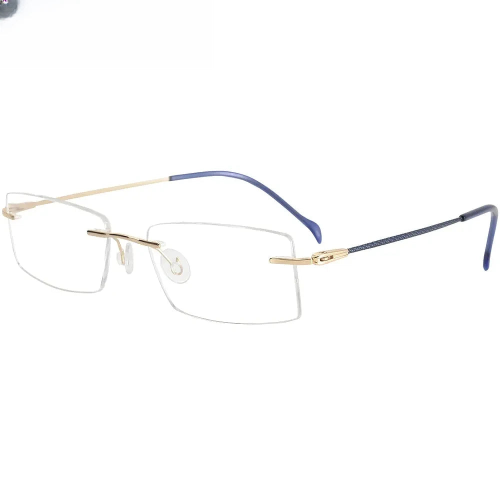 Women's Square Rimless Titanium Prescription Glasses 716074 — view 1 | Rx Spectacle