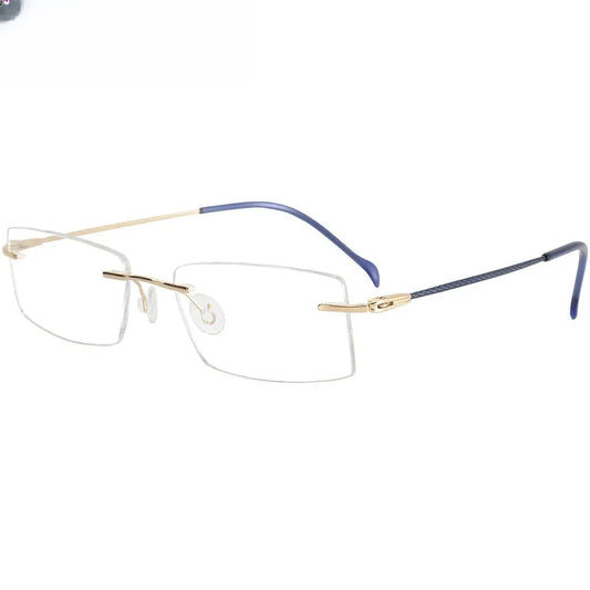 Women's Square Rimless Titanium Prescription Glasses 716074 — view 1 | Rx Spectacle
