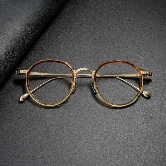 Unisex Round Full Rim Titanium Prescription Glasses 32904 — view 1 | Rx Spectacle
