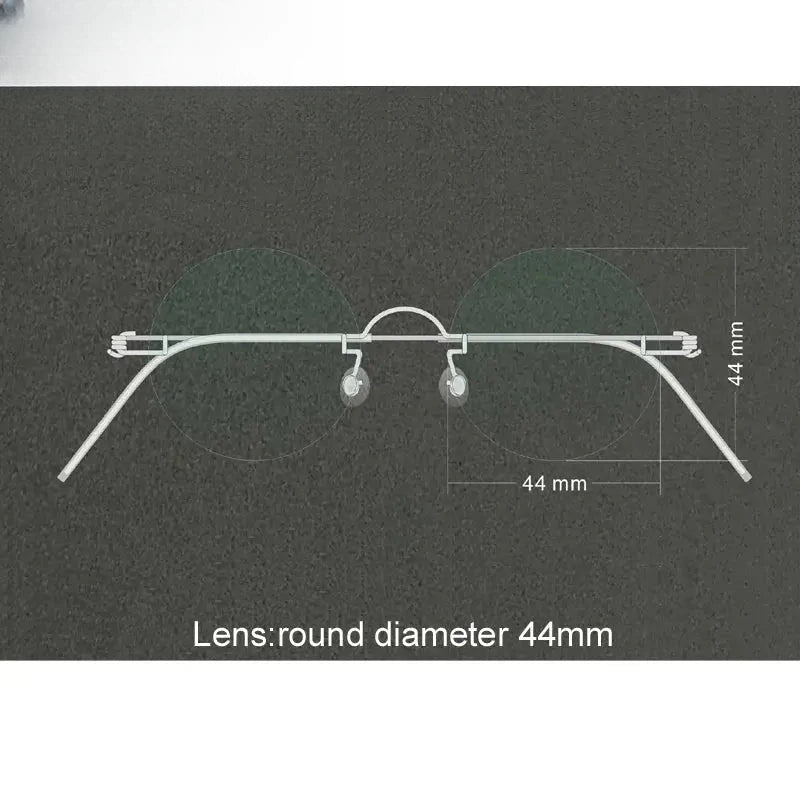 Unisex Round Rimless Stainless Steel Reading Glasses 40145 — view 5 | Rx Spectacle