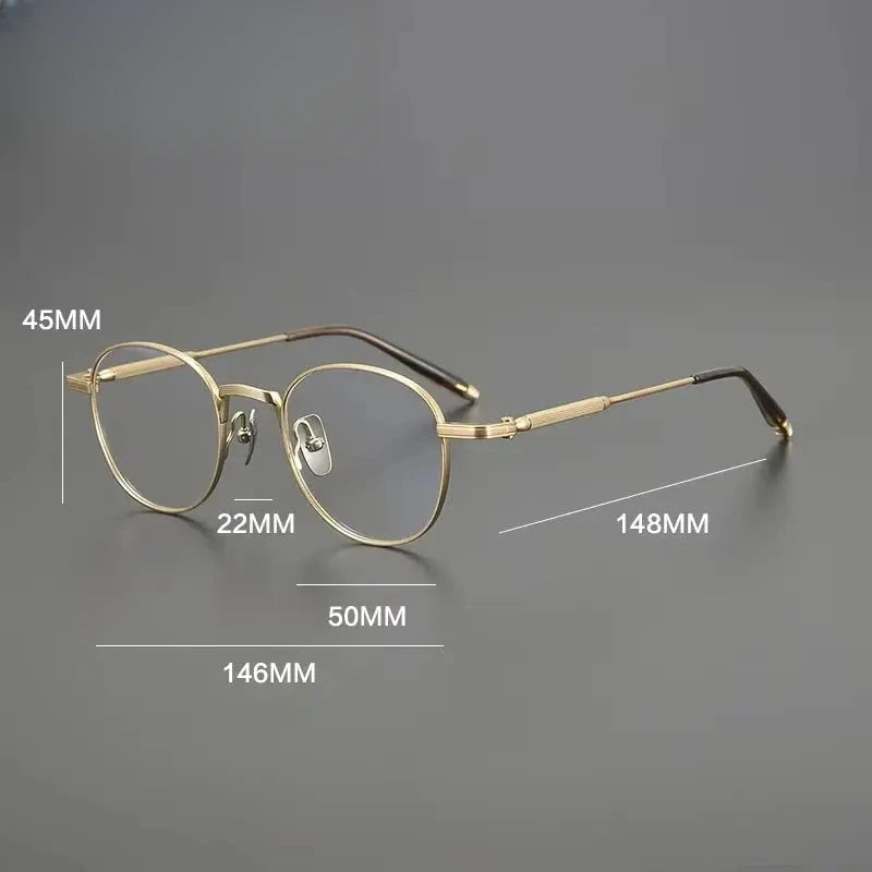 Unisex Round Full Rim Titanium Prescription Glasses G8829 — view 2 | Rx Spectacle