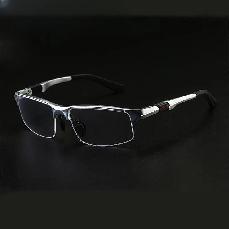Men's Rectangular Semi-Rimless Aluminum Prescription Glasses Y3121 — view 1 | Rx Spectacle