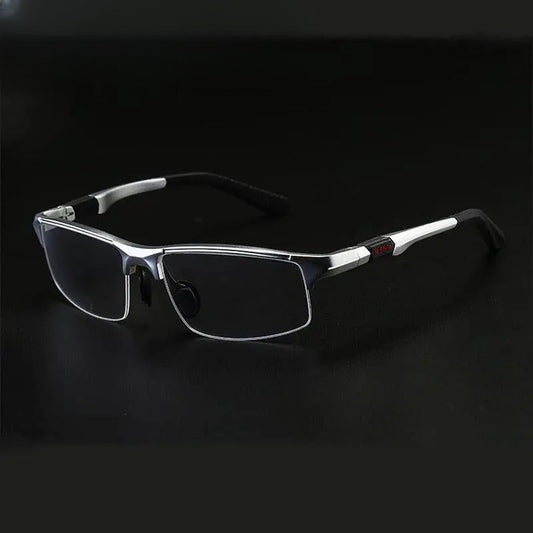 Men's Rectangular Semi-Rimless Aluminum Prescription Glasses Y3121 — view 1 | Rx Spectacle