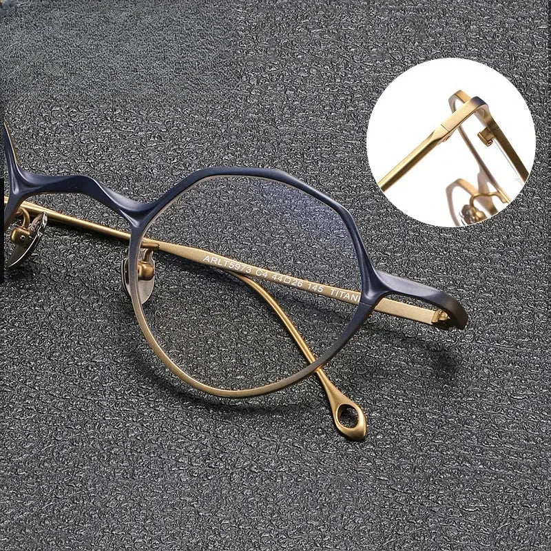 Unisex Polygon Full Rim Titanium Prescription Glasses Gxyj1464 — view 3 | Rx Spectacle