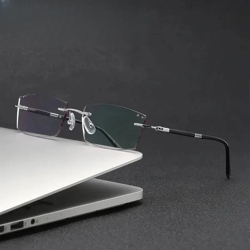 Women's Square Rimless Titanium Prescription Glasses 20631 — view 1 | Rx Spectacle