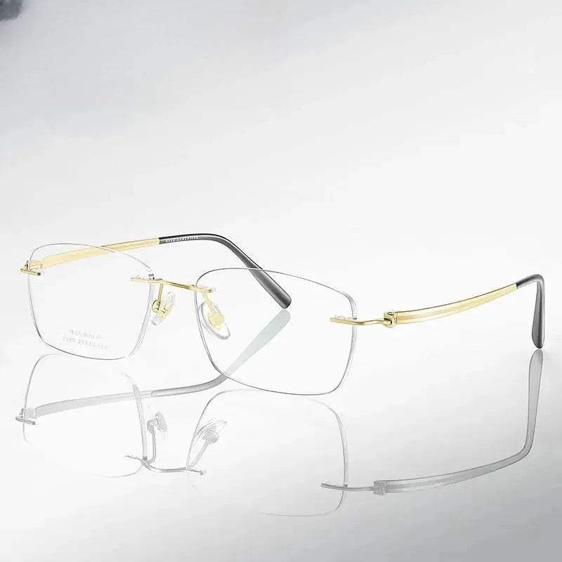 Women's Oval Rimless Titanium Prescription Glasses 610097 — view 1 | Rx Spectacle