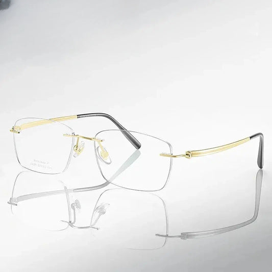 Women's Oval Rimless Titanium Prescription Glasses 610097 — view 1 | Rx Spectacle