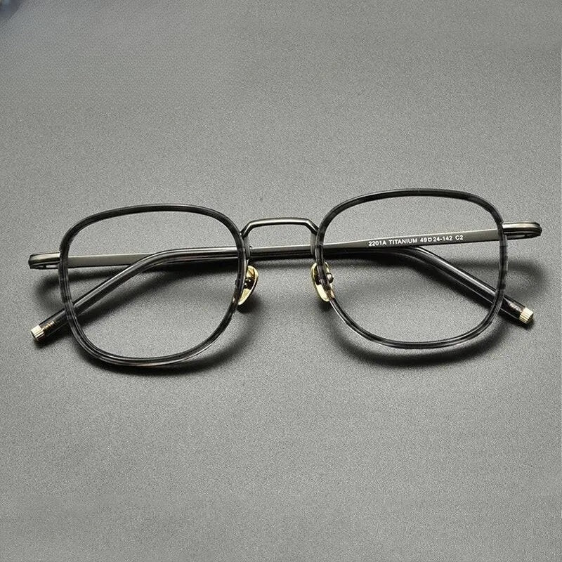 Unisex Square Full Rim Titanium Prescription Glasses Gxyj848 — view 2 | Rx Spectacle