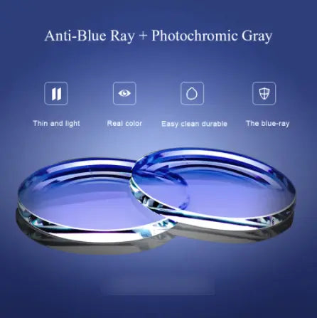 Photochromic Gray Progressive Anti Blue Light Lenses — view 2 | Rx Spectacle