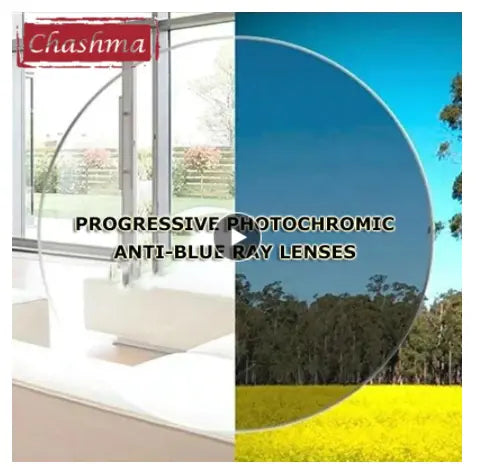 1.61 Digital Free Form Anti Blue Progressive Photochromic Gray Lenses — view 1 | Rx Spectacle