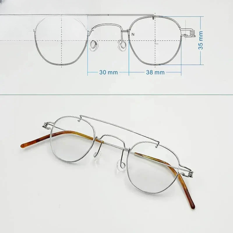 Unisex Round Full Rim Stainless Steel Prescription Glasses 3838 — view 6 | Rx Spectacle