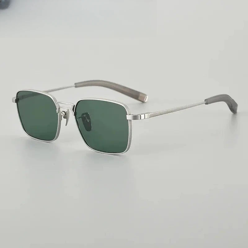 Unisex Square Full Rim Titanium Double Bridge Prescription Glasses 618227 — view 6 | Rx Spectacle