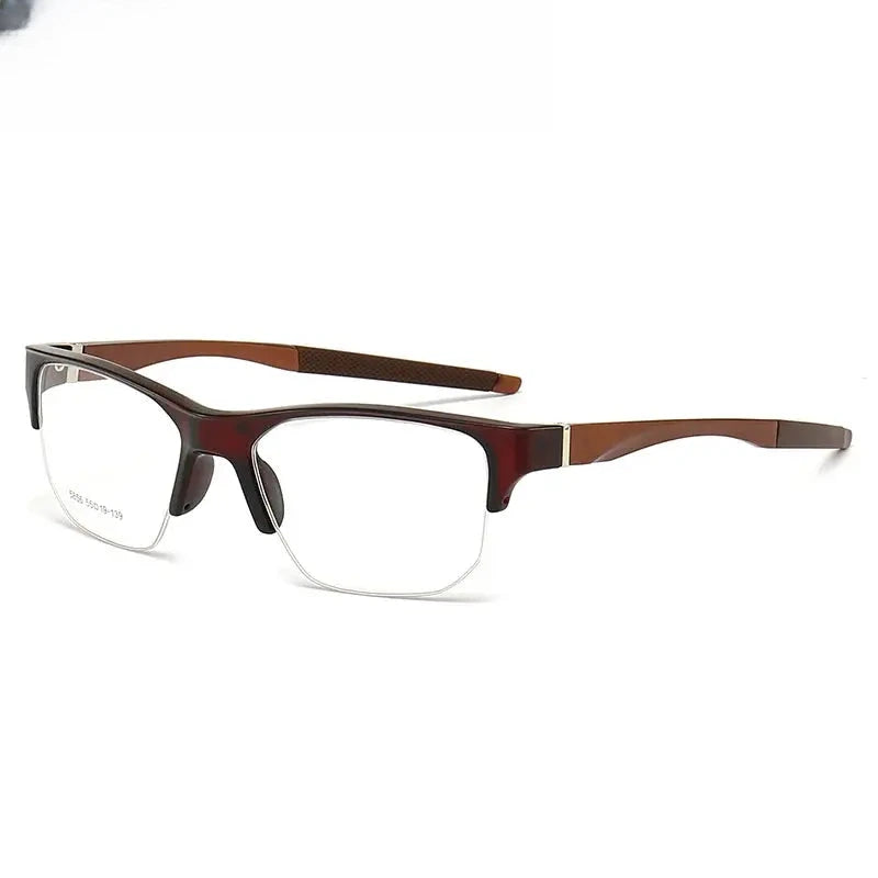 Unisex Square Semi-Rimless TR90 Prescription Glasses 615856 — view 7 | Rx Spectacle