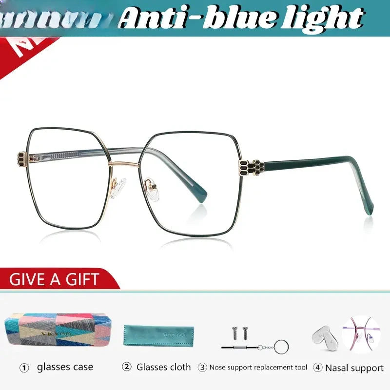 Women's Polygon Full Rim Alloy Reading Glasses 83140 — view 6 | Rx Spectacle