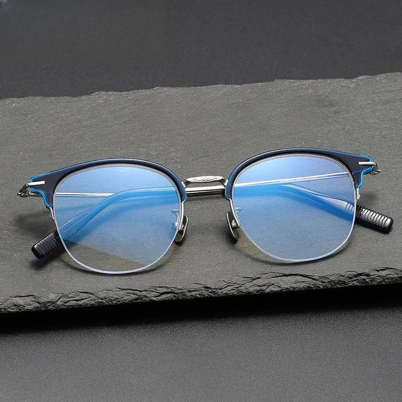 Women's Oval Full Rim Titanium Prescription Glasses 80988 — view 1 | Rx Spectacle