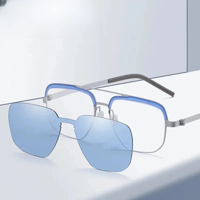 Men's Oval Full Rim Stainless Steel Prescription Glasses 790429 — view 1 | Rx Spectacle