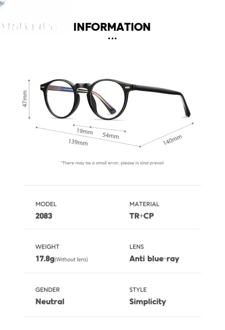 Women's Round Full Rim Titanium Reading Glasses 2083 — view 12 | Rx Spectacle