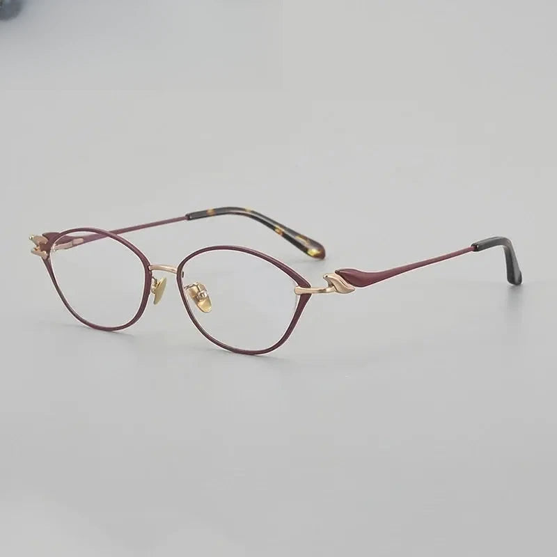 Women's Cat Eye Full Rim Titanium Prescription Glasses 361001 — view 3 | Rx Spectacle