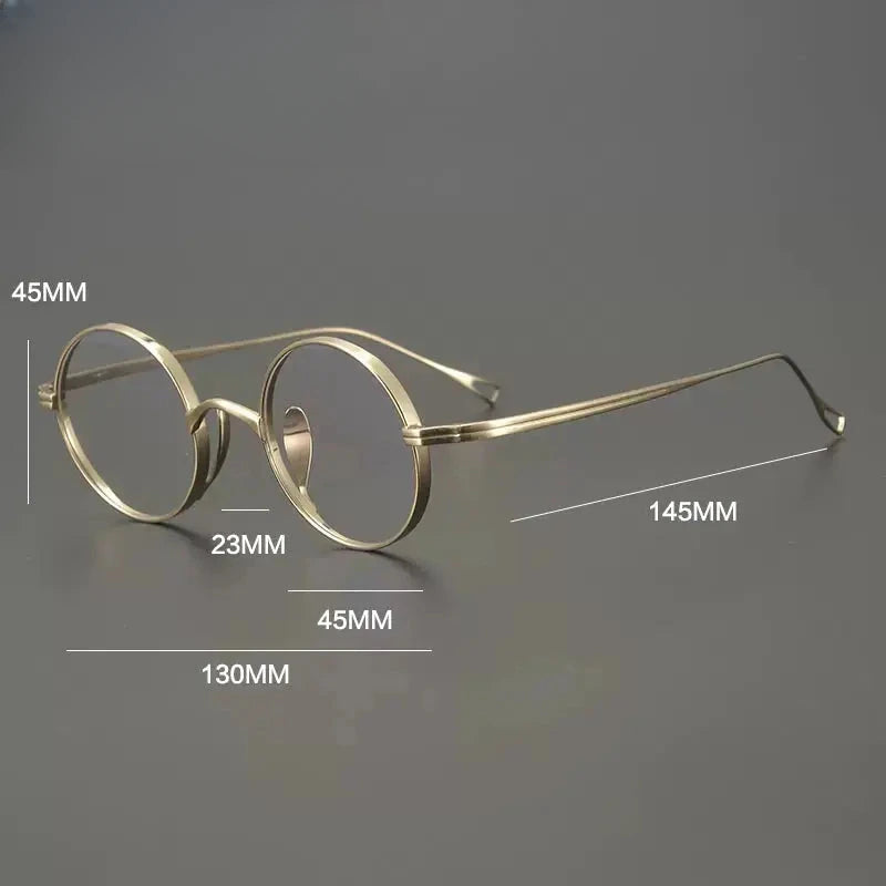 Unisex Round Full Rim Titanium Prescription Glasses Gxyj1446 — view 5 | Rx Spectacle